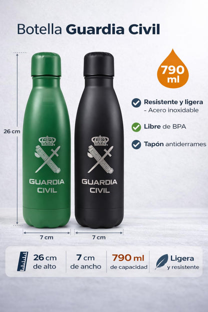 Botella Guardia Civil, Acero Inox.