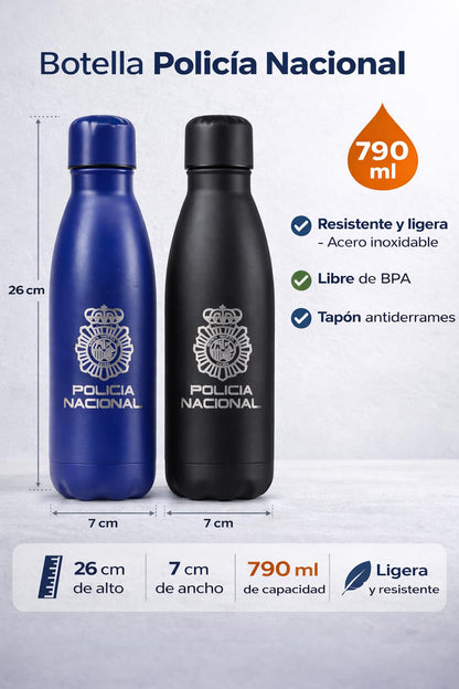 Botella Térmica Policía Nacional, Acero Inox.