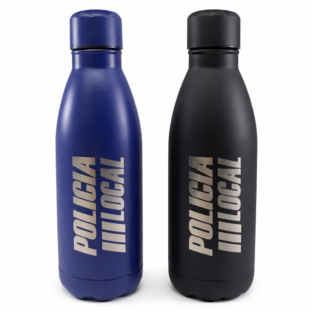 Botella Policía Local, Acero Inox.