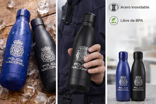 Botella Térmica Policía Nacional, Acero Inox.