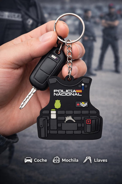 Llavero Chaleco Táctico Policia Nacional.