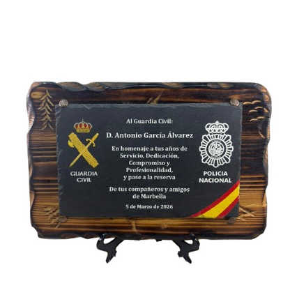 Placa Homenaje de Madera
