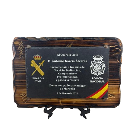 Placa Homenaje de Madera