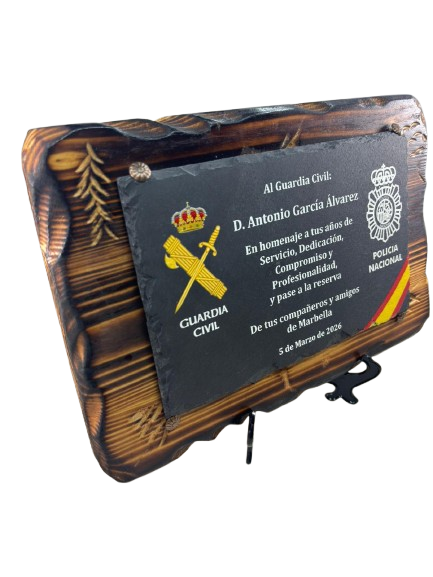 Placa Homenaje de Madera