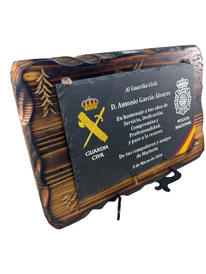 Placa Homenaje de Madera