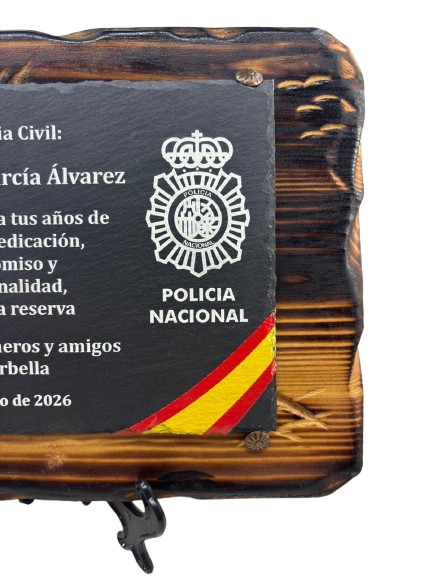 Placa Homenaje de Madera