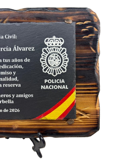 Placa Homenaje de Madera