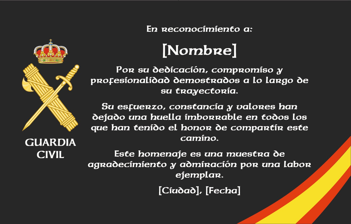 Placa Homenaje de Madera