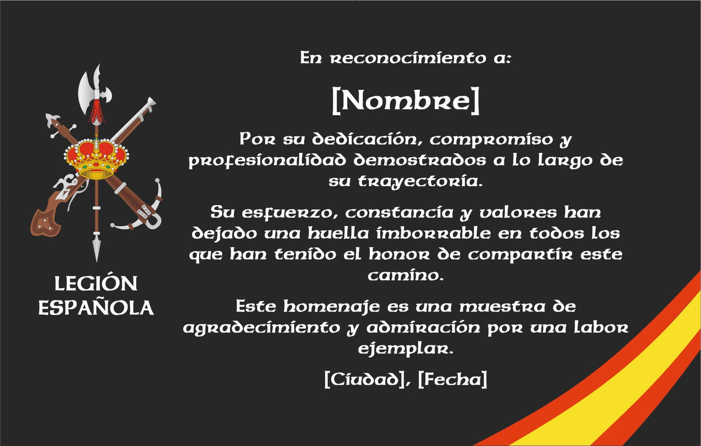 Placa Homenaje de Madera