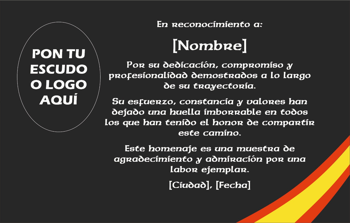 Placa Homenaje de Madera