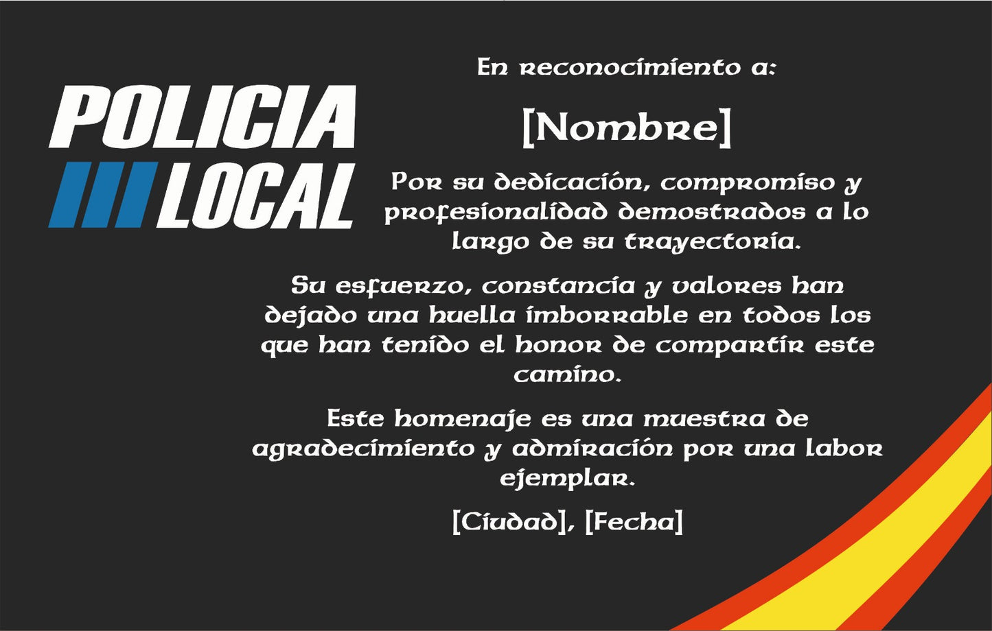 Placa Homenaje de Madera