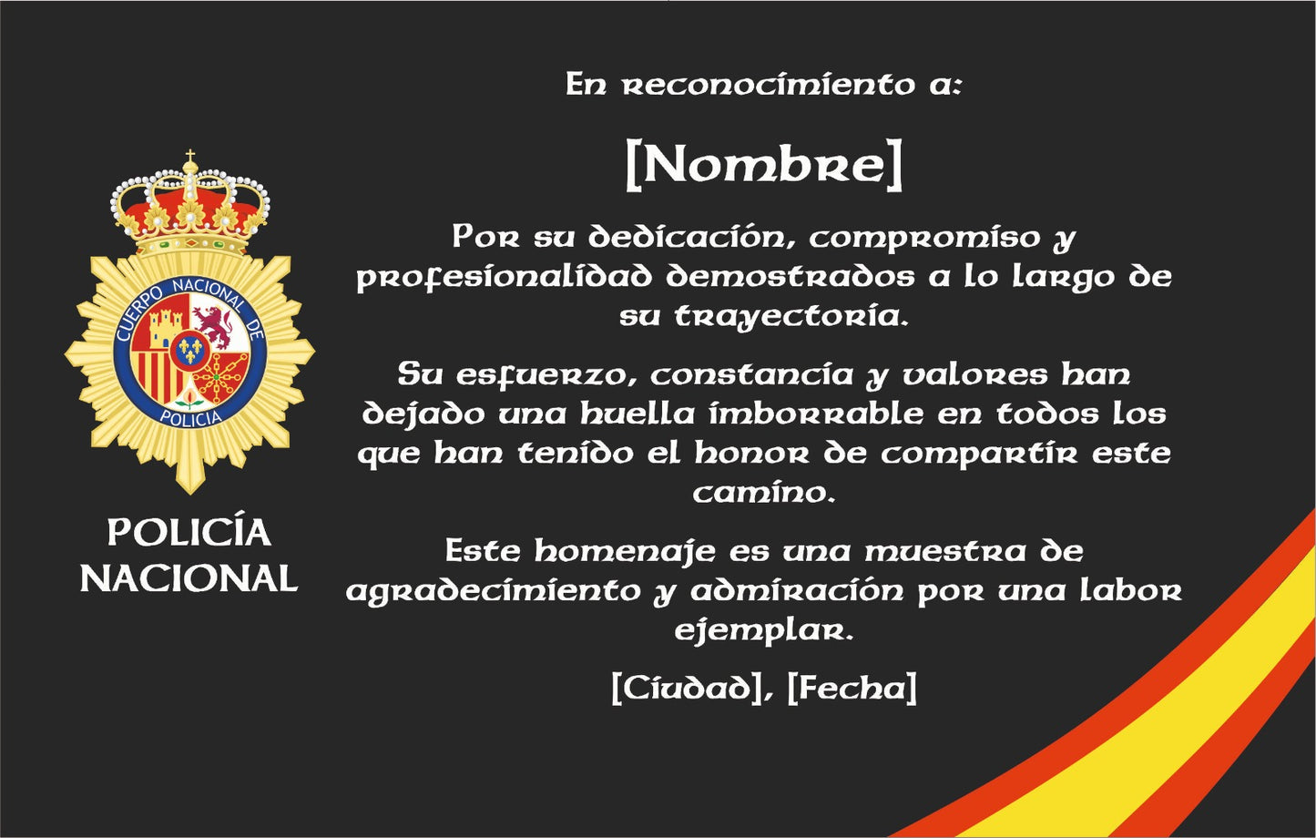 Placa Homenaje de Madera