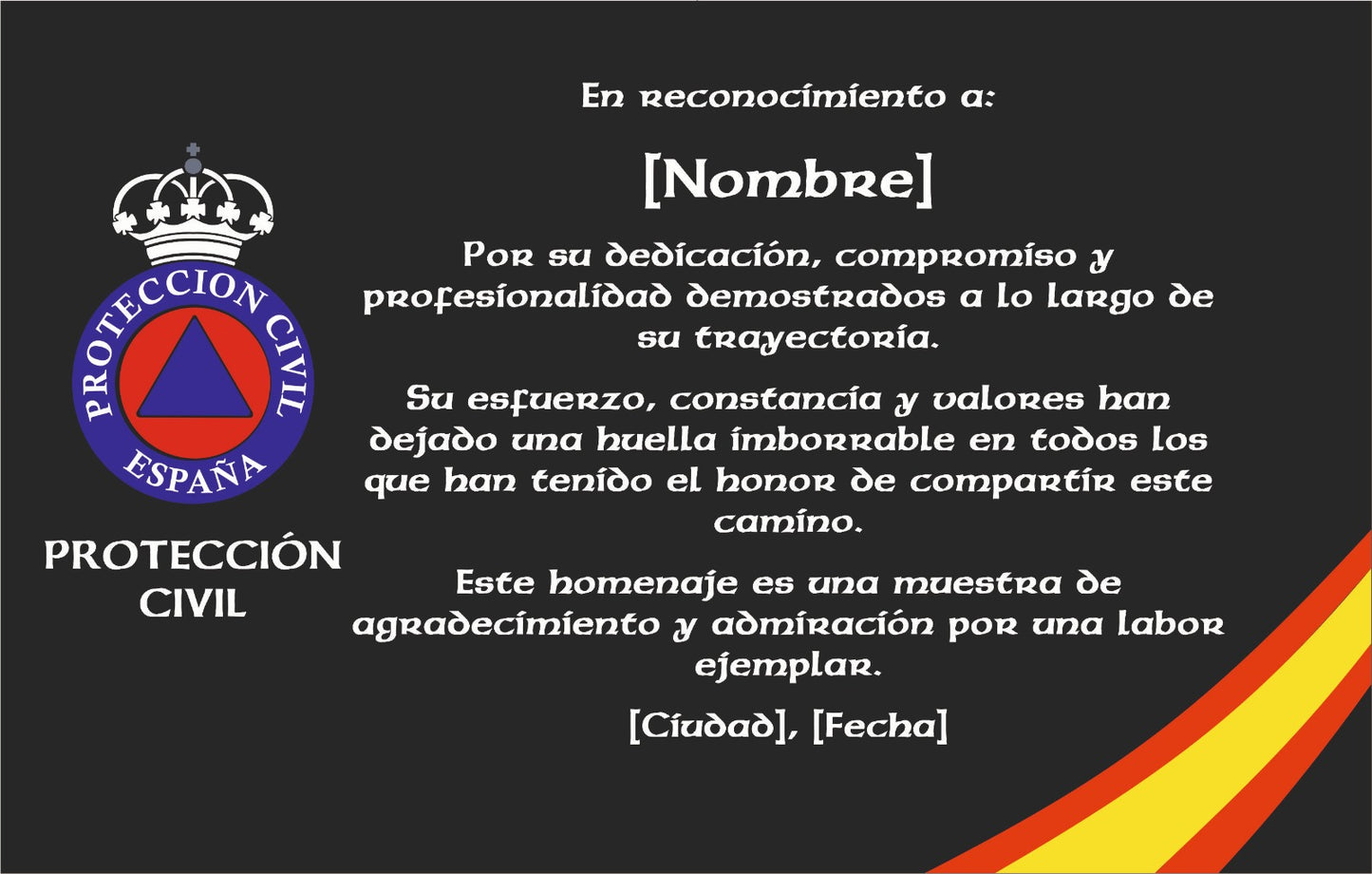 Placa Homenaje de Madera