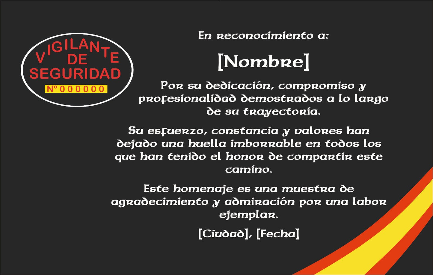 Placa Homenaje de Madera